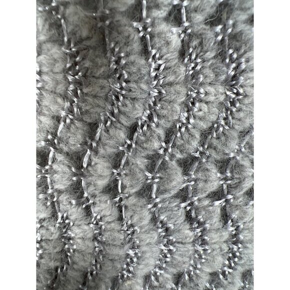 VTG Womens Size M Silver Rayon Wool Angora Blend Retro Sweater Vest V-Neck Top - Picture 4 of 10